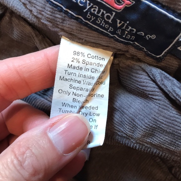 VINEYARD VINES 28 x 30 Charcoal Corduroy Straight Leg Pants - Picture 7 of 7